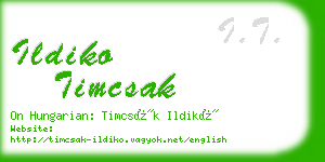 ildiko timcsak business card